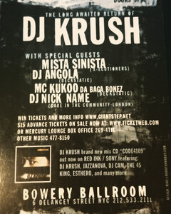 DJ Krush Event flyer